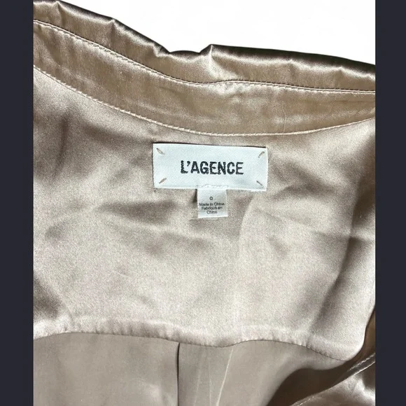 L'AGENCE Kadi Silk Maxi Ling Wrap Silk Dress V Neck Cappuccino Luxury Formal - Picture 5 of 7